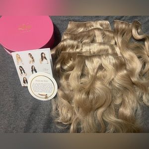 Luxy Hair Extensions 16 inch, Sandy Blonde, classic clip ins